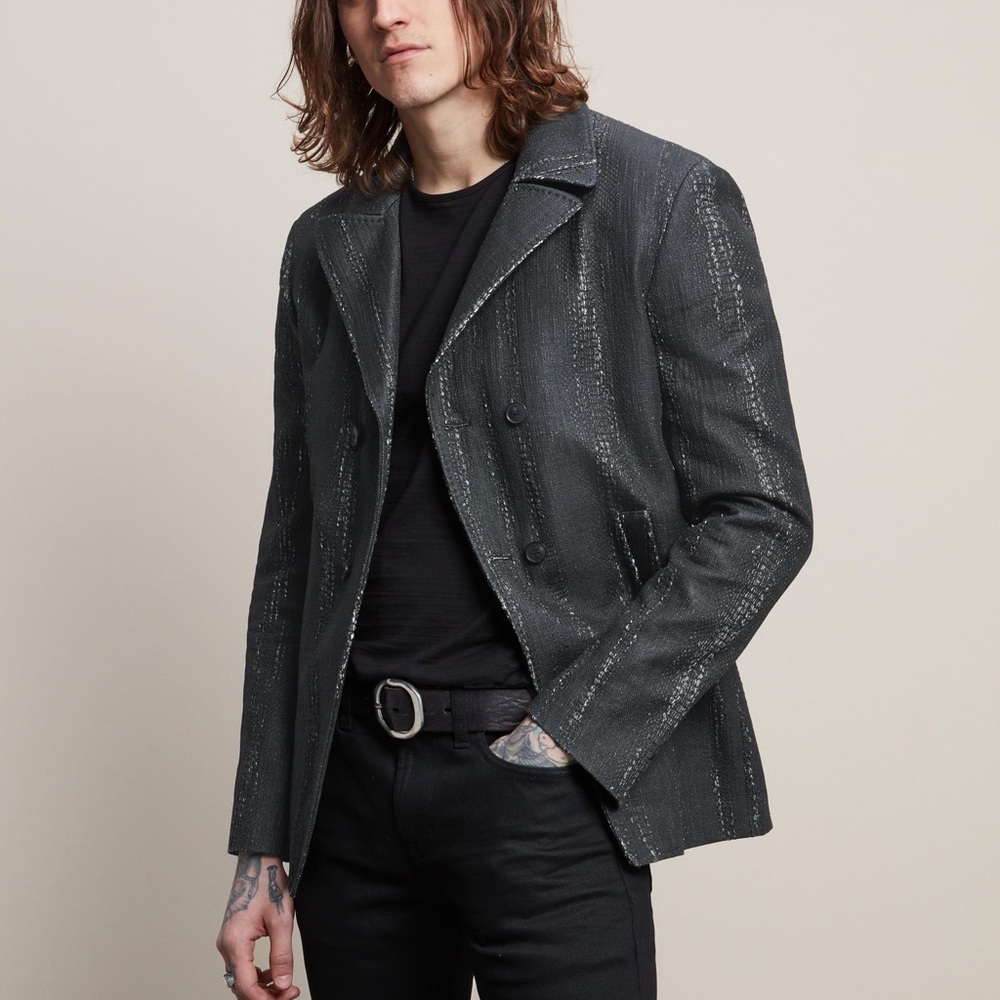 John Varvatos Vintage Inspired Double Breasted Jacket with Pick Stitch NWT